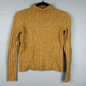 Madewell Women’s Ribbed Heathered Mustard Turtleneck Sweater XXS‎